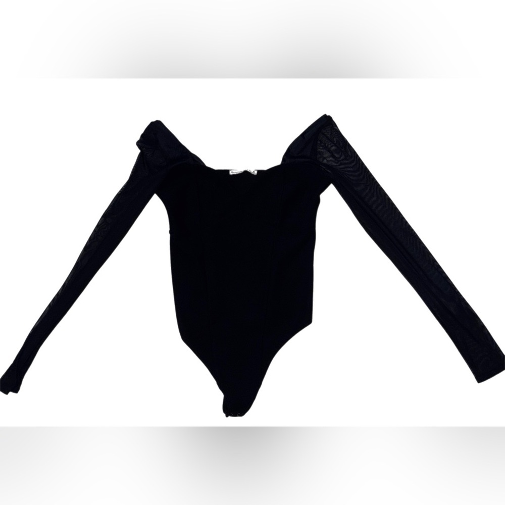 Abercrombie & Fitch Black Mesh Sleeve Bodysuit Size M - Picture 5 of 8
